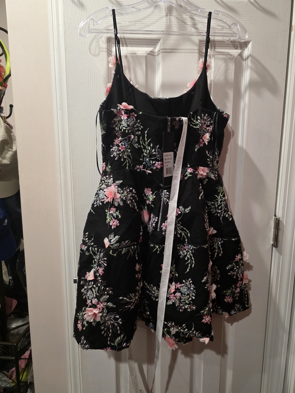 NWT Gaia Floral Mini Dress in Black SZ M - Picture 11 of 12